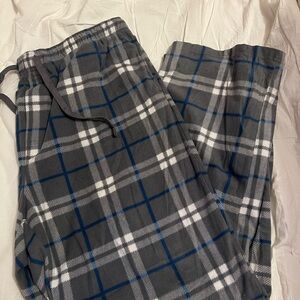 Grey Fleece Plaid PJ Pants, Sonoma